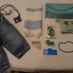 BABY BLUE JEANS BUTTON KITCHEN ORGANIZER MEXICAN PIN CUSH ANKLE BR NECK ETC. LOT